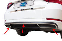 Skoda Superb 2015-2024 Protezione terminale paraurti posteriore OmsaLine (3 pz, acciaio inox) foto 1