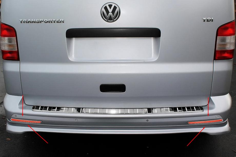 Volkswagen T6 2015-2024 Coperture per catarifrangenti posteriori (2 pz, acciaio inox) Image