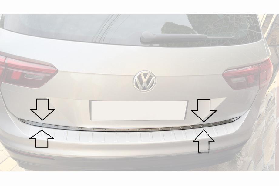 Volkswagen Tiguan 2016-2023 Modanatura bagagliaio acciaio inox OmsaLine - Acciaio Inox Italiano Foto 4