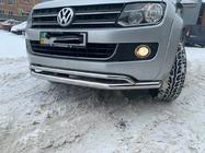 Volkswagen Amarok 2010-2022 Protezione Anteriore Doppia Vegas 2010-2016 Acciaio Inox foto 5