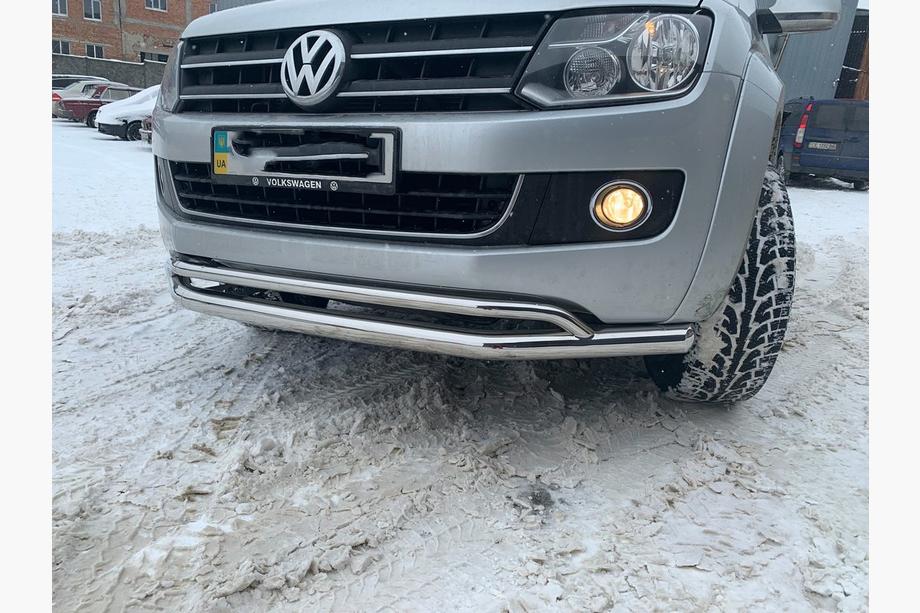 Volkswagen Amarok 2010-2022 Protezione Anteriore Doppia Vegas 2010-2016 Acciaio Inox d70/42 mm Foto 5