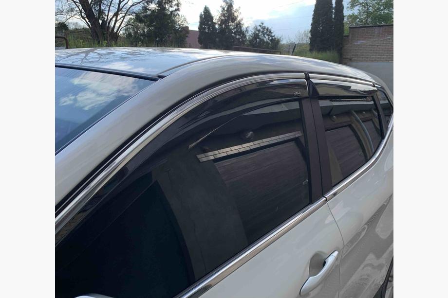 Nissan Qashqai 2014-2021 Deflettori finestrini con modanatura cromata (Niken, 4 pz) Foto 1