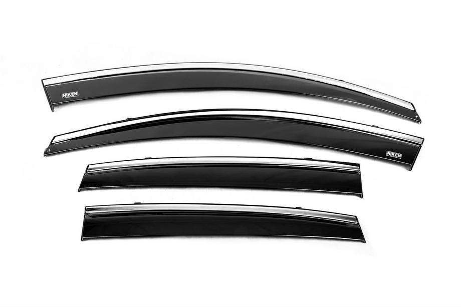 Honda CRV 2012-2016 Deflettori finestrini con profilo cromato (4 pz, Niken) Foto 3