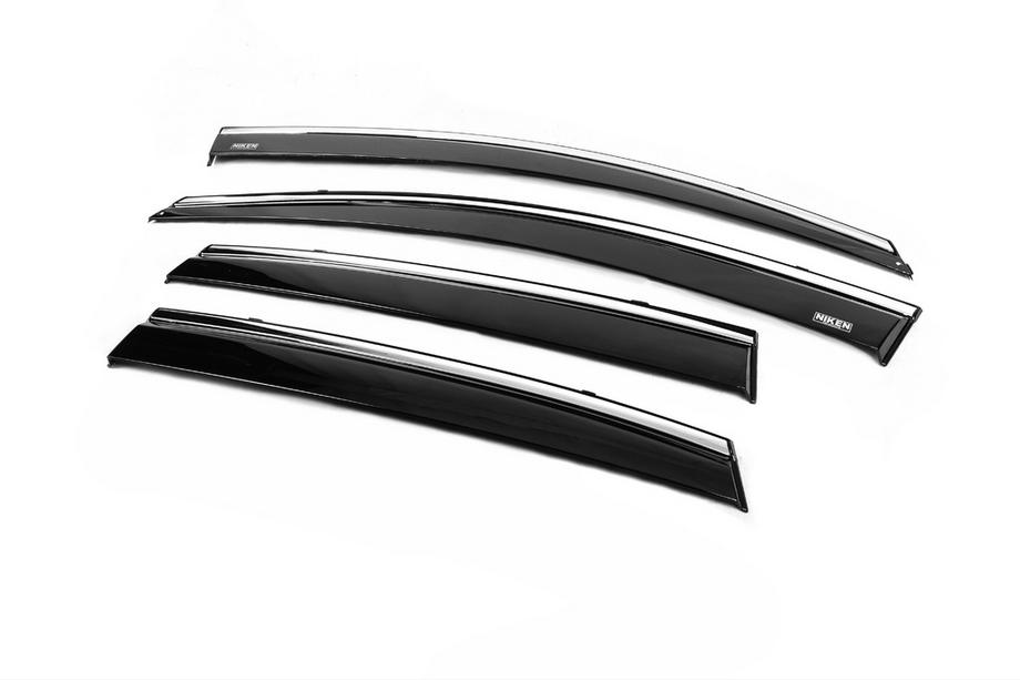 Honda CRV 2012-2016 Deflettori finestrini con profilo cromato (4 pz, Niken) Foto 4