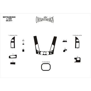 Kit rivestimenti cruscotto (13 pezzi) Mitsubishi L200 2006-2015 foto 4
