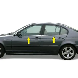 Cornici finestrini acciaio inox BMW 3 Series E46 1998-2006 foto 2