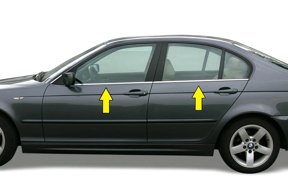 BMW 3 Series E46 1998-2006 Cornici finestrini acciaio inox OmsaLine - Acciaio Inox Italiano Foto 2