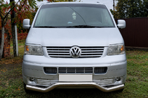 Volkswagen T5 Transporter 2003-2010 Protezione anteriore Wave ST007 (acciaio inox) foto 1