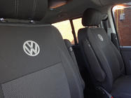 Volkswagen T5 Caravelle 2004-2010 Coprisedi Auto (Pelle Ecologica e Tessuto, Premium) Sedili anteriori (1+1) foto 12