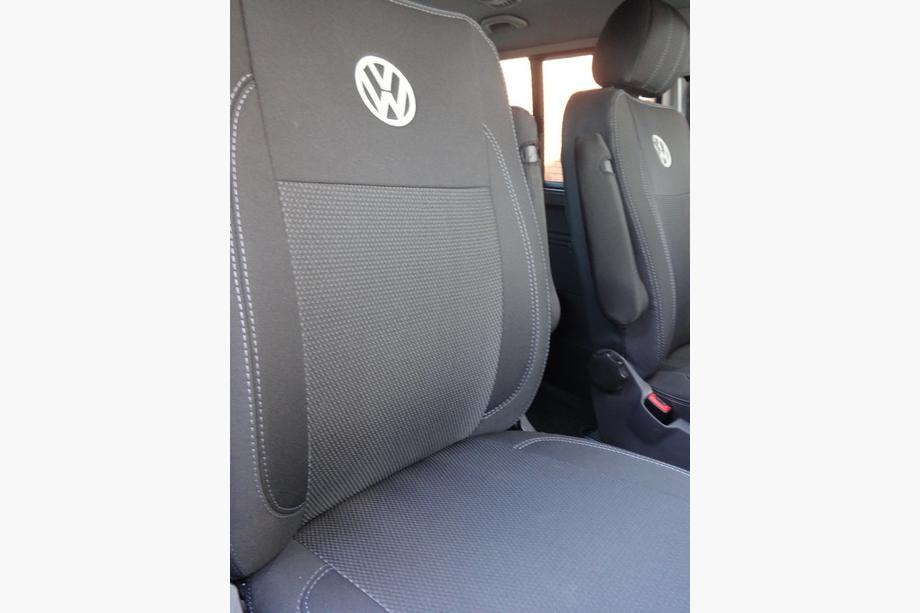 Volkswagen T5 Caravelle 2004-2010 Coprisedi Auto (Pelle Ecologica e Tessuto, Premium) Sedili anteriori (1+1) Foto 11