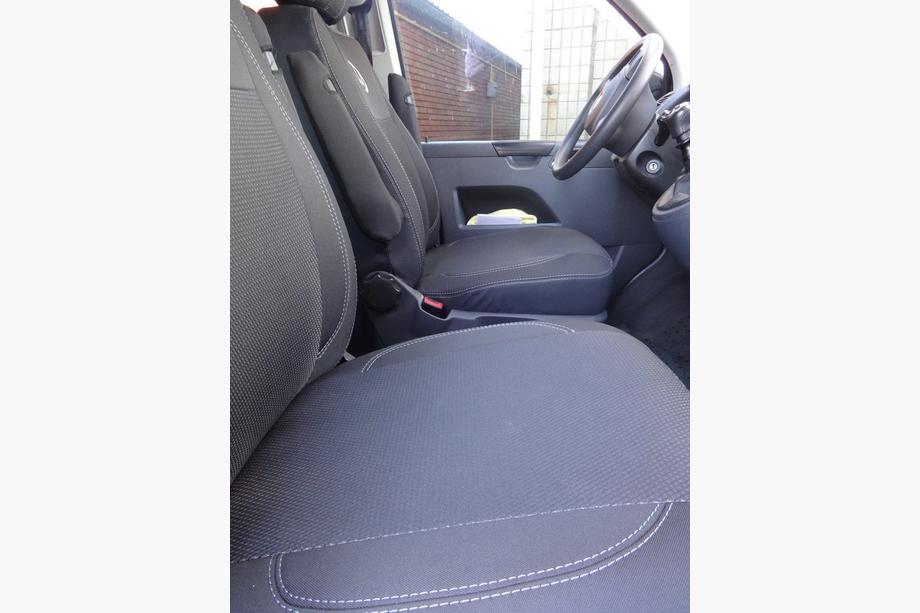 Volkswagen T5 2010-2015 Coprisedi Auto (Similpelle↗Tessuto, Premium) Set Completo Interni ↗ Sedili Anteriori (2↗1) Foto 10