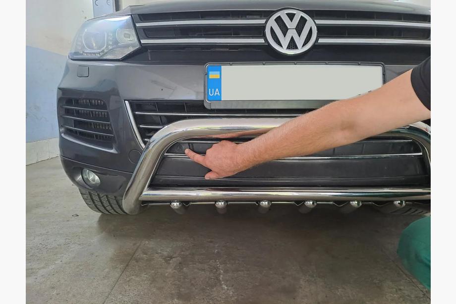 Volkswagen Touareg 2010-2018 Paraurti Anteriore WT003 (Acciaio Inox) Foto 3