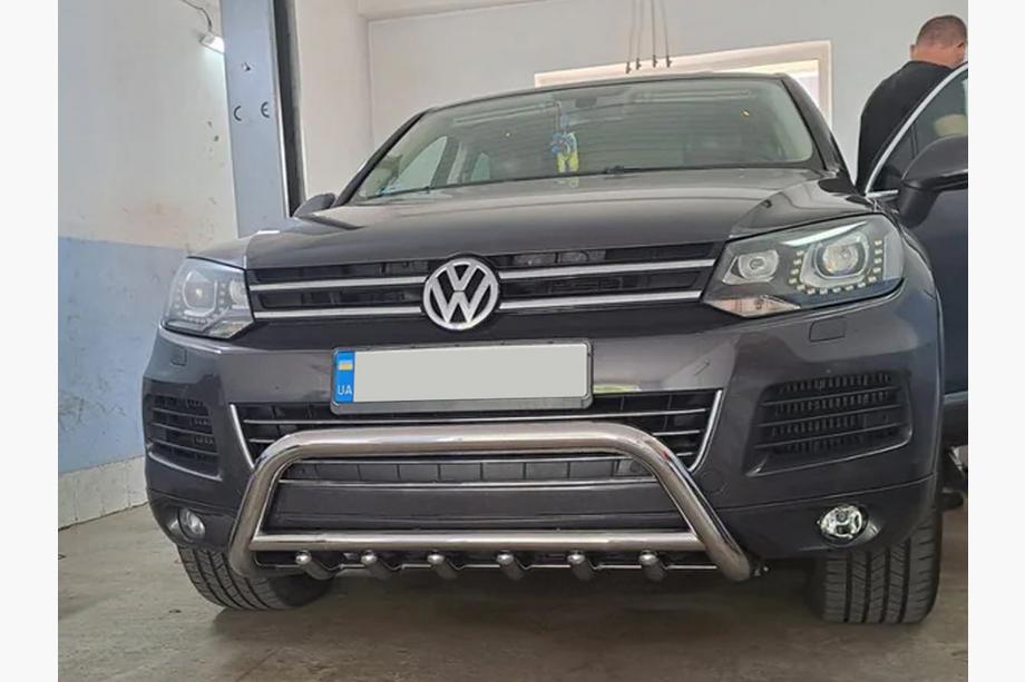 Volkswagen Touareg 2010-2018 Paraurti Anteriore WT003 (Acciaio Inox) Foto 2