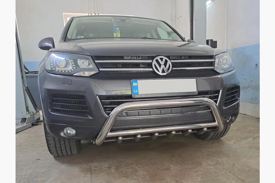 Volkswagen Touareg 2010-2018 Paraurti Anteriore WT003 (Acciaio Inox) Foto 1