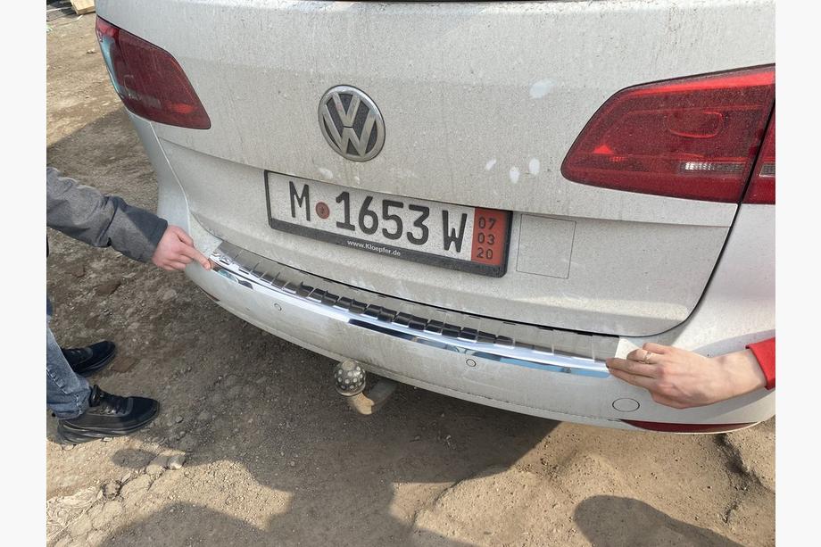 Volkswagen Touran 2010-2015 Protezione Paraurti Posteriore Carmos Acciaio Inox Foto 2