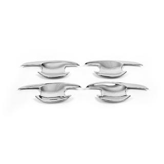 Vaschette maniglie cromate con petali (4 pz, plastica) foto 2