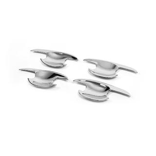 Vaschette maniglie cromate con petali (4 pz, plastica) foto 3