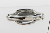 Audi A5 2007-2015 Cover Maniglie Porta Cromate con Pulsanti (4 pz, Acciaio Inox) foto 4