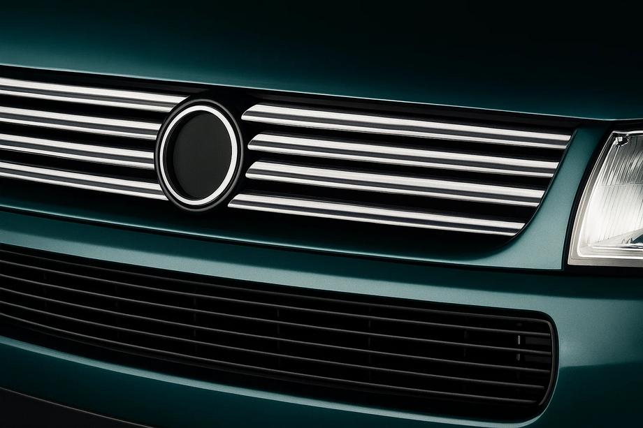Volkswagen T4 Transporter 1990-2003 Coperture griglia cromate Cofano inclinato (8 pz, acciaio inox) Image