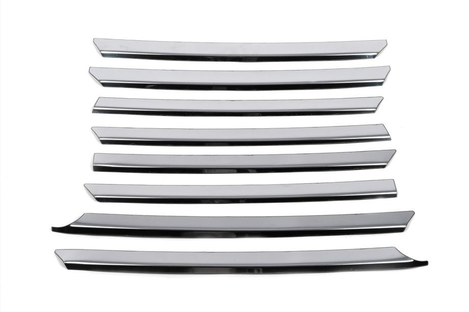 Volkswagen T4 Transporter 1990-2003 Coperture griglia cromate Cofano inclinato (8 pz, acciaio inox) Carmos - Acciaio Inox Turco Foto 5