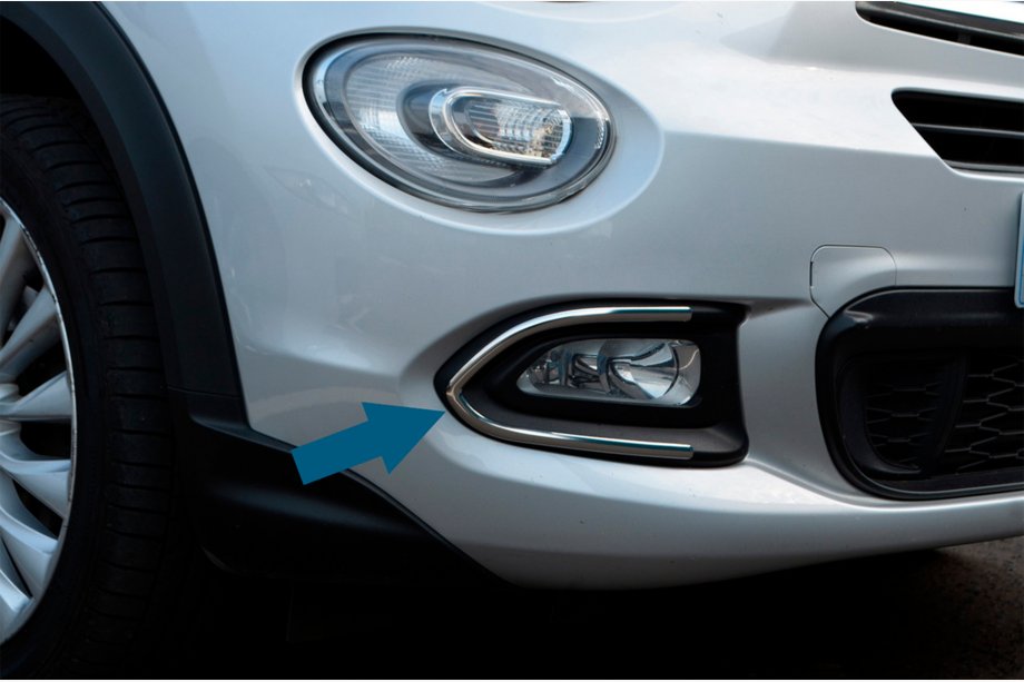 Fiat 500X 2014-2024 Coperture Fendinebbia (Acciaio Inox) Image