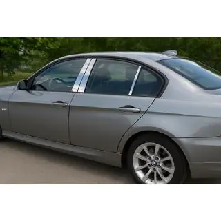 Coperture montanti porta in acciaio inox BMW 3 Series E90/E91 2005-2011 foto 1