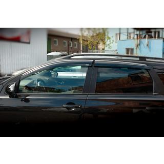 Deflettori finestrini con profilo cromato (4 pz, Niken) Nissan Qashqai 2010-2014 foto 2