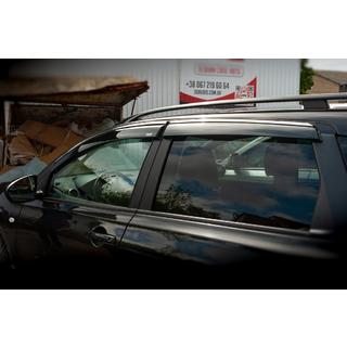 Deflettori finestrini con profilo cromato (4 pz, Niken) Nissan Qashqai 2010-2014 foto 4