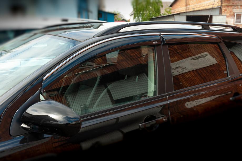 Nissan Qashqai 2010-2014 Deflettori finestrini con profilo cromato (4 pz, Niken) Foto 1