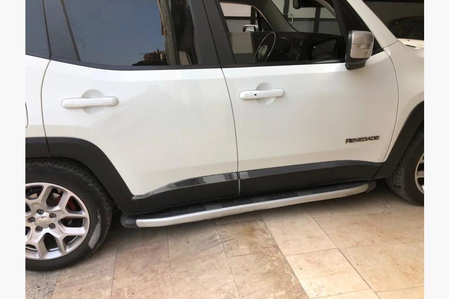Jeep Renegade 2014- Modanature Porta Cromo Nero (4 pz, Acciaio Inox) Image
