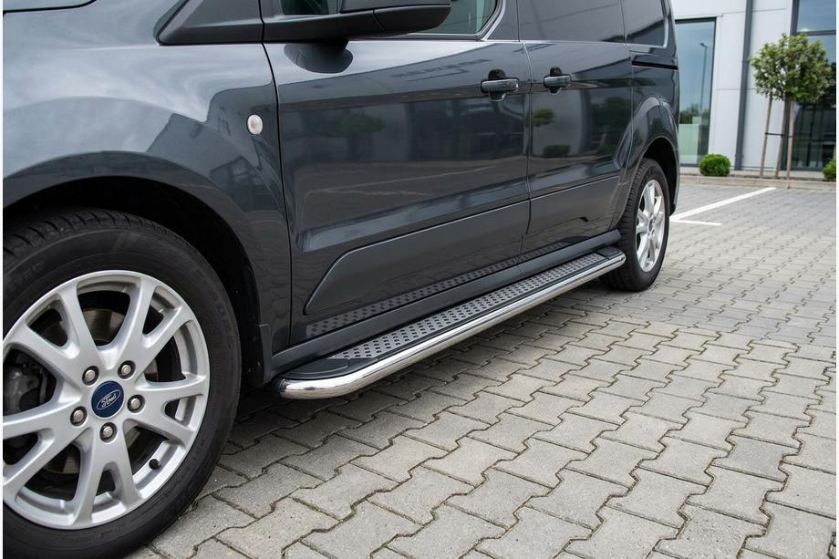 Ford Connect 2006–2009 Pedane Laterali Maydos V2 (2 pz, Alluminio e Acciaio Inox) Passo Maxi Image