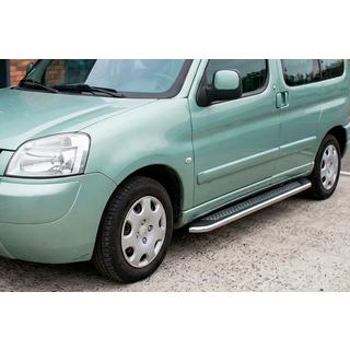 Pedane Laterali Maydos V2 (2 pz, Alluminio e Acciaio Inox) Peugeot Partner 1996-2008 foto 1