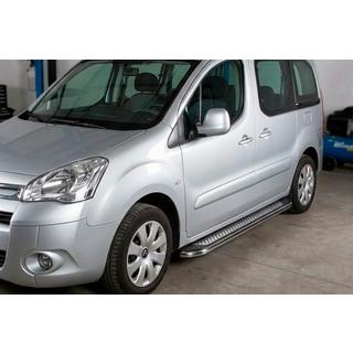 Pedane Laterali Maydos V2 (2 pz, Alluminio e Acciaio Inox) Peugeot Partner Tepee 2008-2018 foto 1
