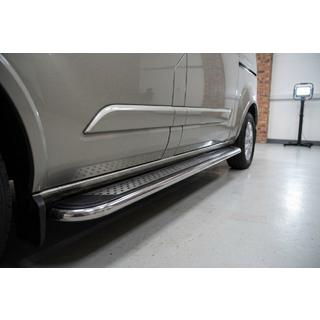 Pedane Laterali Maydos V2 (2 pz, Alluminio e Acciaio Inox) Ford Custom 2013-2022 foto 1