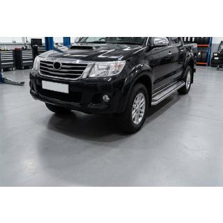 Pedane Laterali Maydos V2 (2 pz, Alluminio e Acciaio Inox) Toyota Hilux 2006-2015 foto 1