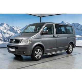 Pedane Laterali Maydos V2 (2 pz, Alluminio e Acciaio Inox) Volkswagen T5 Transporter 2003-2010 foto 1