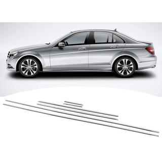 Coperture modanature finestrini cromate (6 pz, acciaio inox) Mercedes C-class W204 2007-2015 foto 2