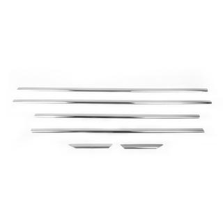 Coperture modanature finestrini cromate (6 pz, acciaio inox) Mercedes C-class W204 2007-2015 foto 3