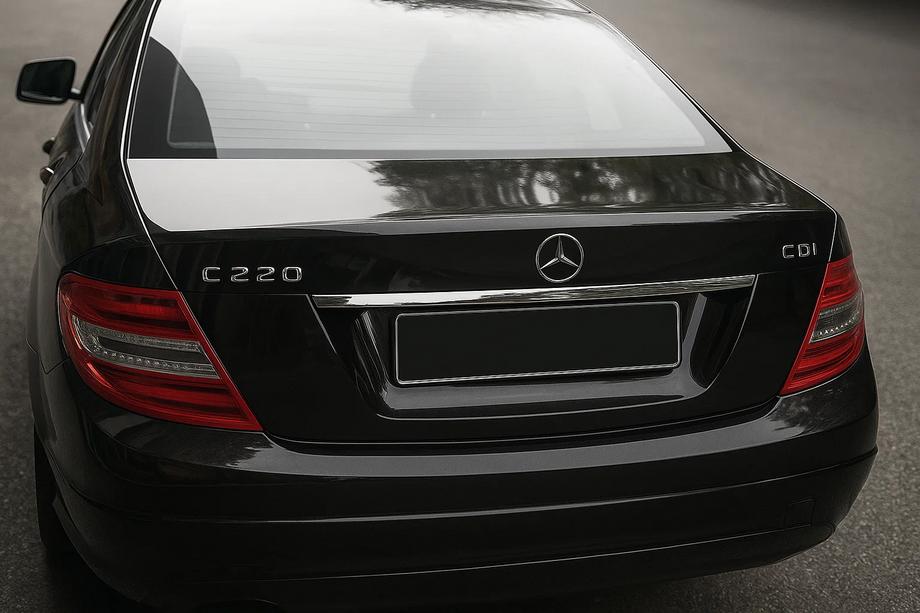 Mercedes C-class W204 2007-2015 Modanatura cromata sopra la targa (acciaio inox) Image