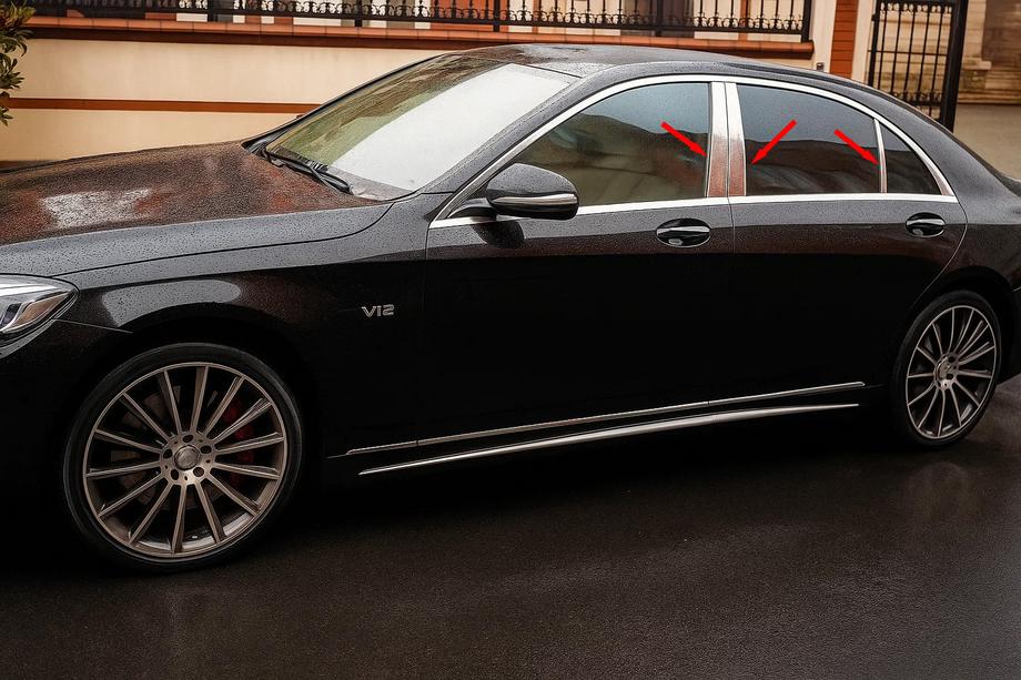 Mercedes S-class W222 2013-2022 Modanature montanti Carmos in acciaio inox Image