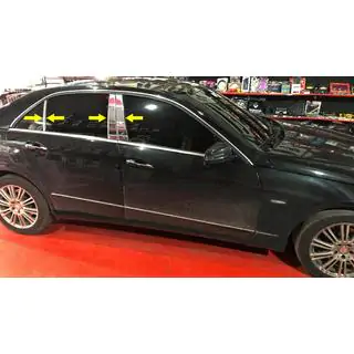 Modanature Montanti Porta in Acciaio Inox (6 pz) Mercedes E-class W212 2009-2016 foto 1