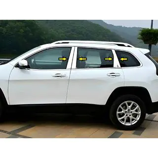 Modanature Montanti Porta in Acciaio Inox Jeep Cherokee KL 2013- foto 1