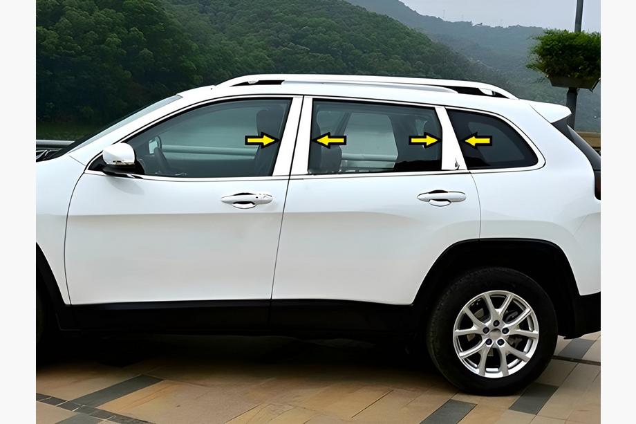 Jeep Cherokee KL 2013- Modanature Montanti Porta in Acciaio Inox Image