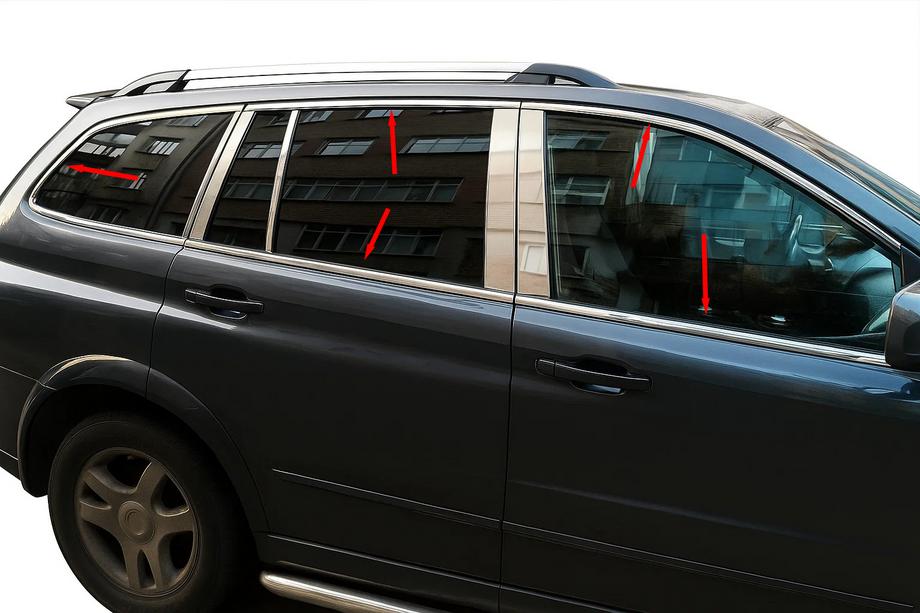 SsangYong Kyron 2005-2014 Cornice completa finestrini in acciaio inox Image
