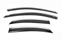 Ford Focus II 2005-2008 Deflettori Finestrini con Modanatura Cromata SD/HB (4 pz, Niken) foto 3