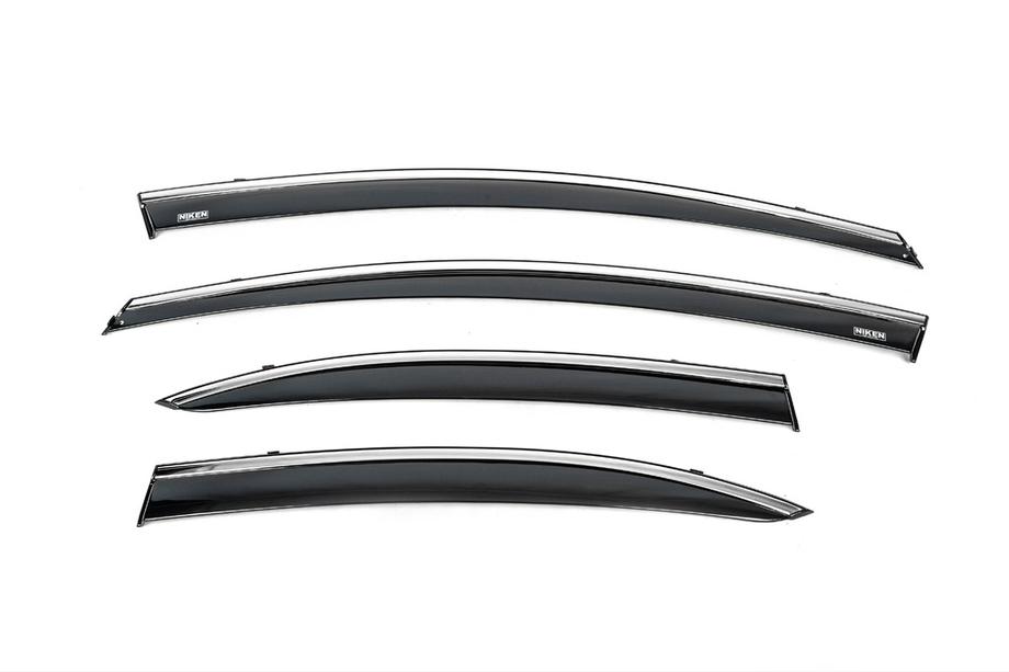 Honda Civic Sedan VIII 2006-2011 Deflettori finestrini con profilo cromato (4 pz, Niken) Foto 2