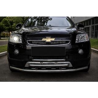 Protezione anteriore tripla (inox) Chevrolet Captiva 2006-2019