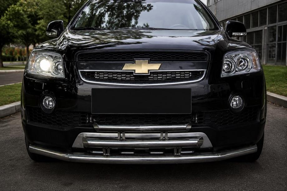Chevrolet Captiva 2006-2019 Protezione anteriore tripla (inox) Image