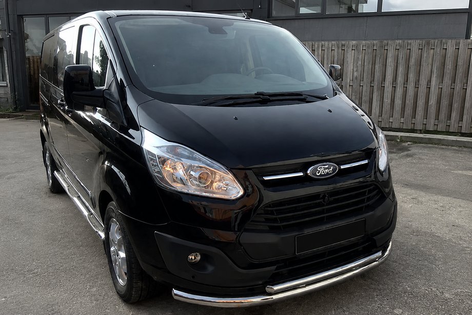 Ford Custom 2013-2022 Protezione Anteriore ST014 (Acciaio Inox) 60/60 mm Image