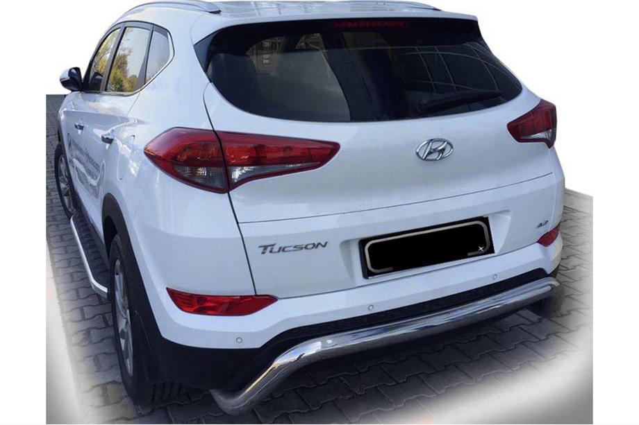 Hyundai Tucson TL 2016-2021 Barra Posteriore AK007 (Acciaio Inox) Image